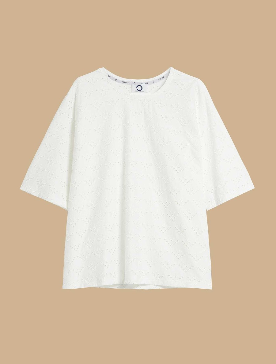 Tops & T-Shirts | Marina Rinaldi Broderie Anglaise Jersey T-Shirt