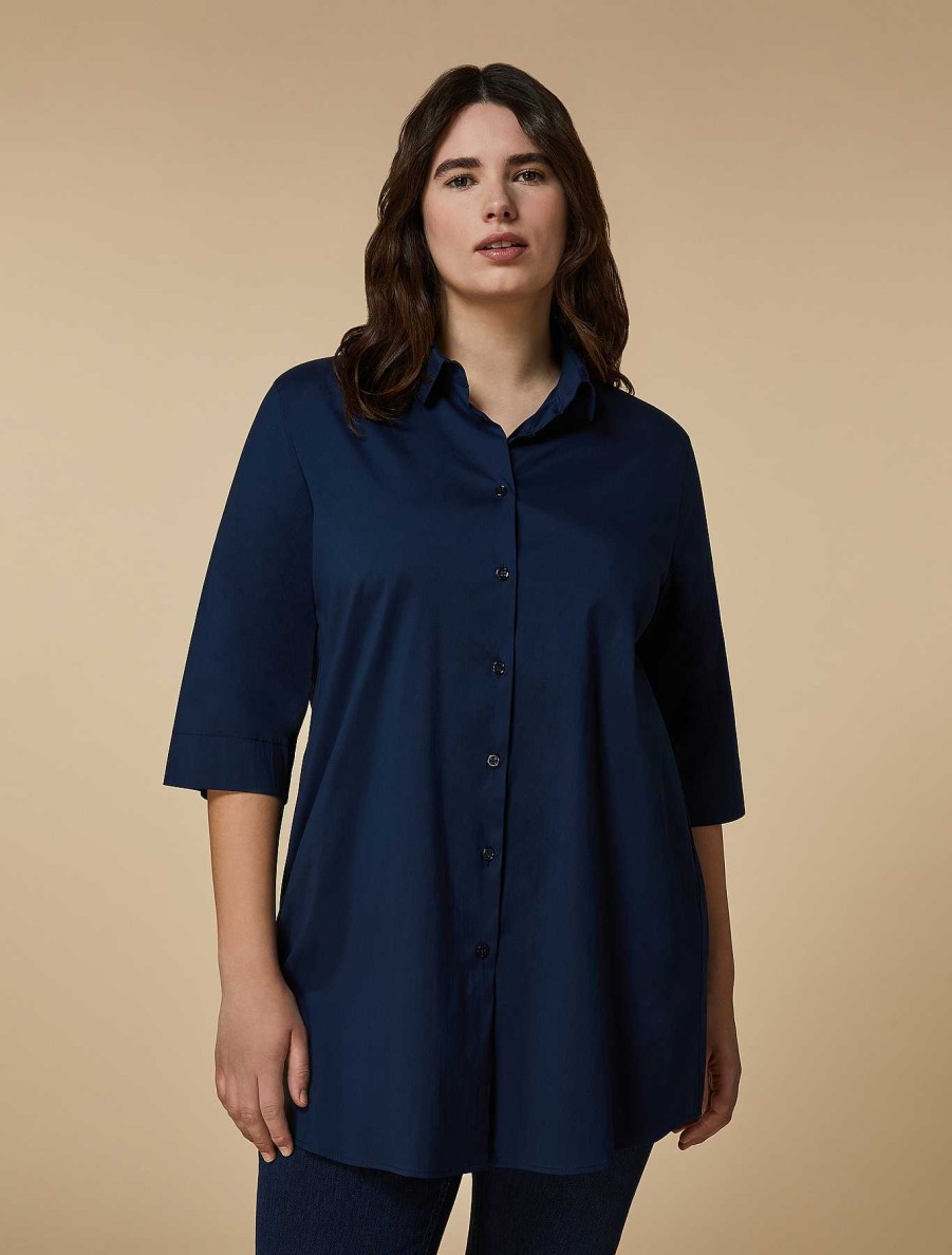 Blouses & Shirts | Marina Rinaldi Cotton-Blend Poplin Tunic