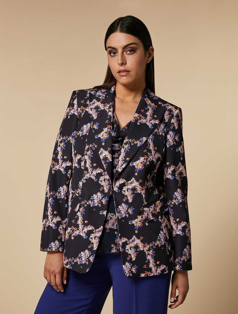 Formalwear | Marina Rinaldi Printed Faille Blazer Jacket