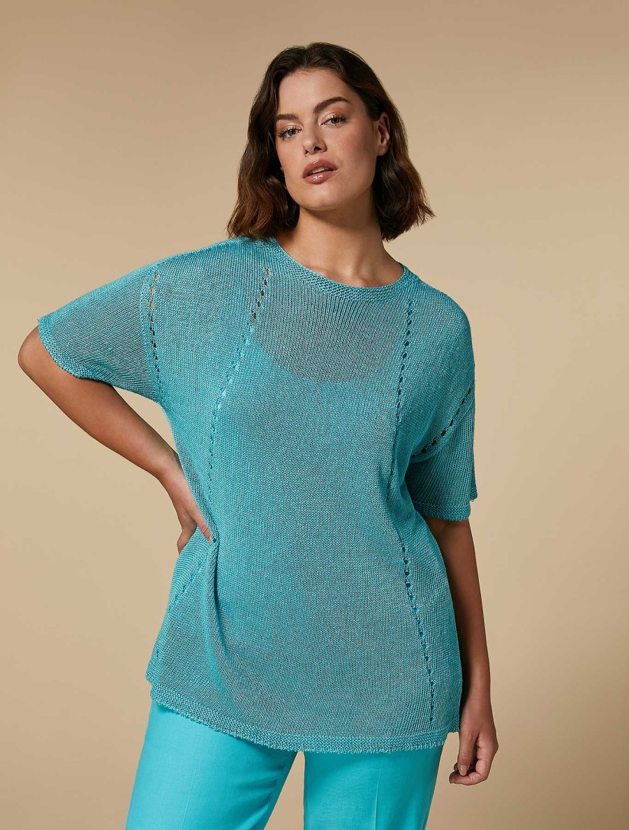 Knitwear | Marina Rinaldi Linen And Viscose Cordonnet Sweater