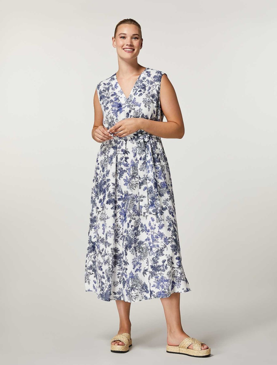 Dresses | Marina Rinaldi Viscose And Linen Canvas Dress