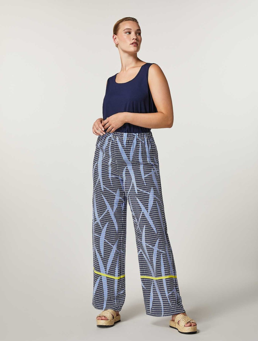 Trousers | Marina Rinaldi Viscose Blend Canvas Trousers