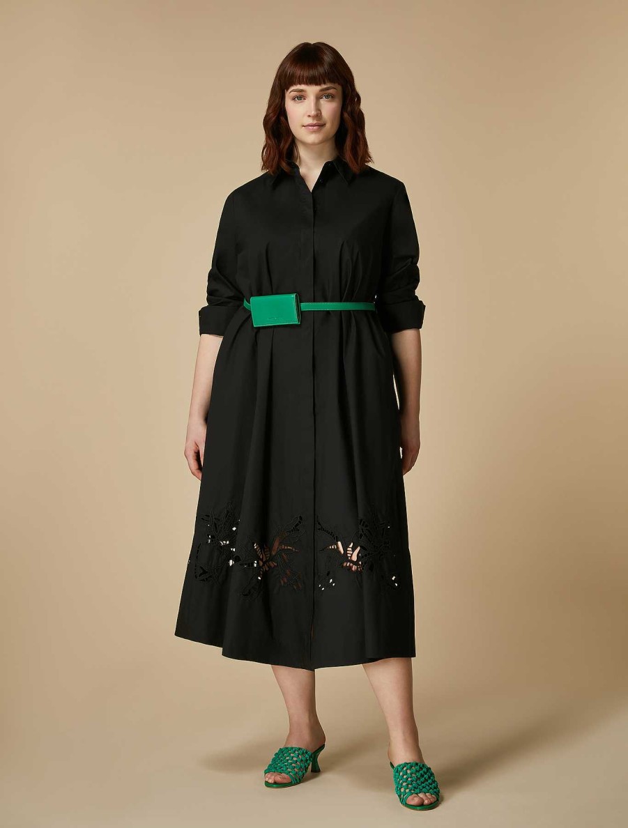 Dresses | Marina Rinaldi Embroidered Poplin Shirt Dress