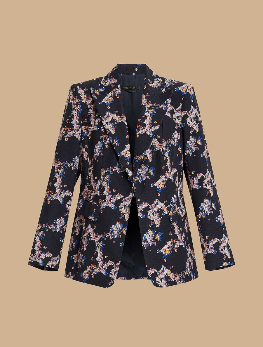 Formalwear | Marina Rinaldi Printed Faille Blazer Jacket