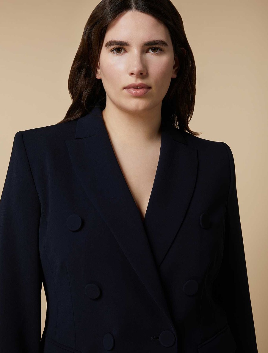 Formalwear | Marina Rinaldi Double-Breasted Triacetate Blazer Jacket