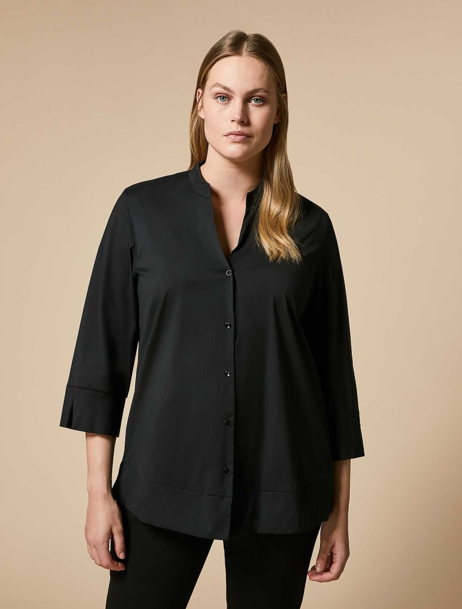 Blouses & Shirts | Marina Rinaldi Cotton-Blend Poplin Shirt