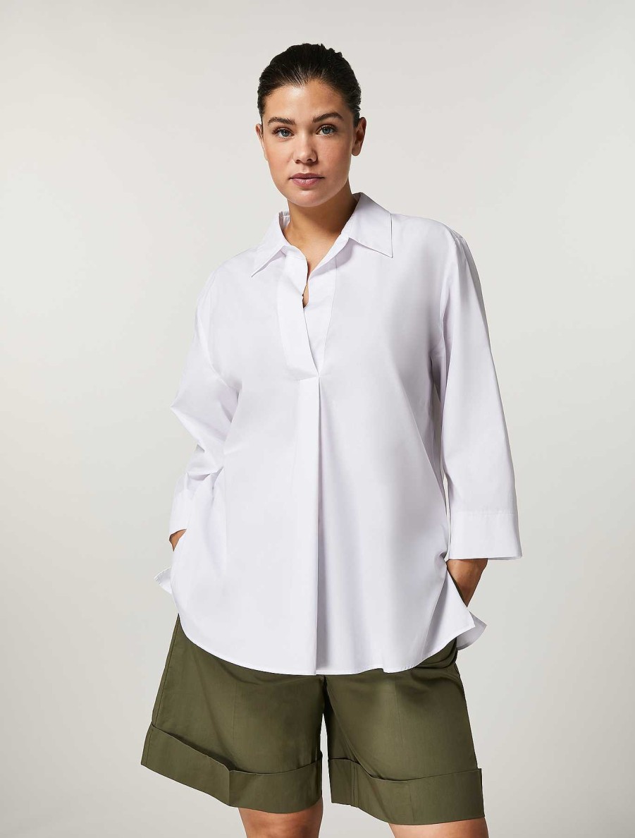 Blouses & Shirts | Marina Rinaldi Cotton Poplin Tunic