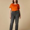 Trousers | Marina Rinaldi Full-Length Cotton Denim Jeans