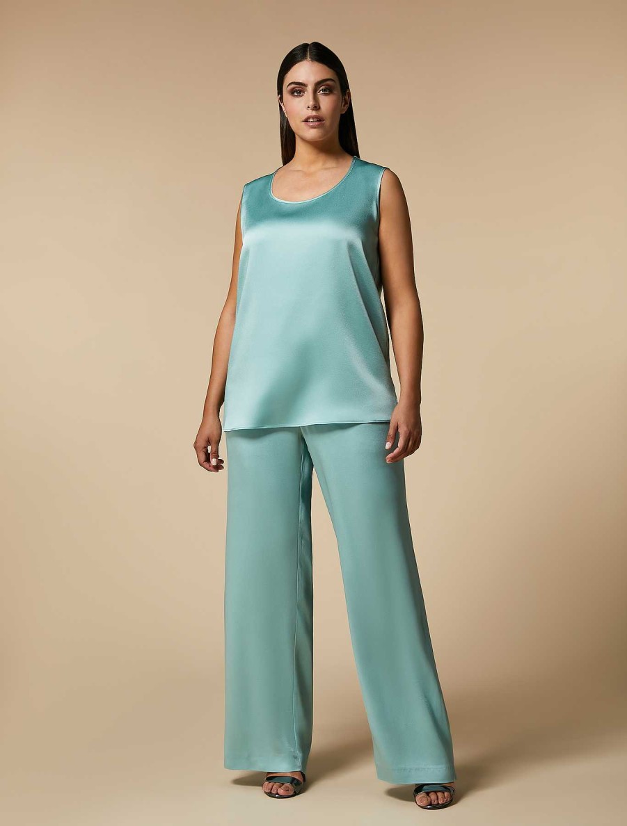 Trousers | Marina Rinaldi Envers Satin Trousers