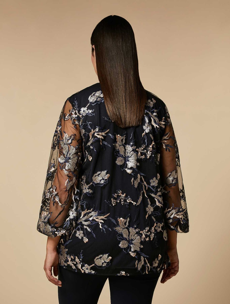 Blouses & Shirts | Marina Rinaldi Embroidered Tulle Tunic