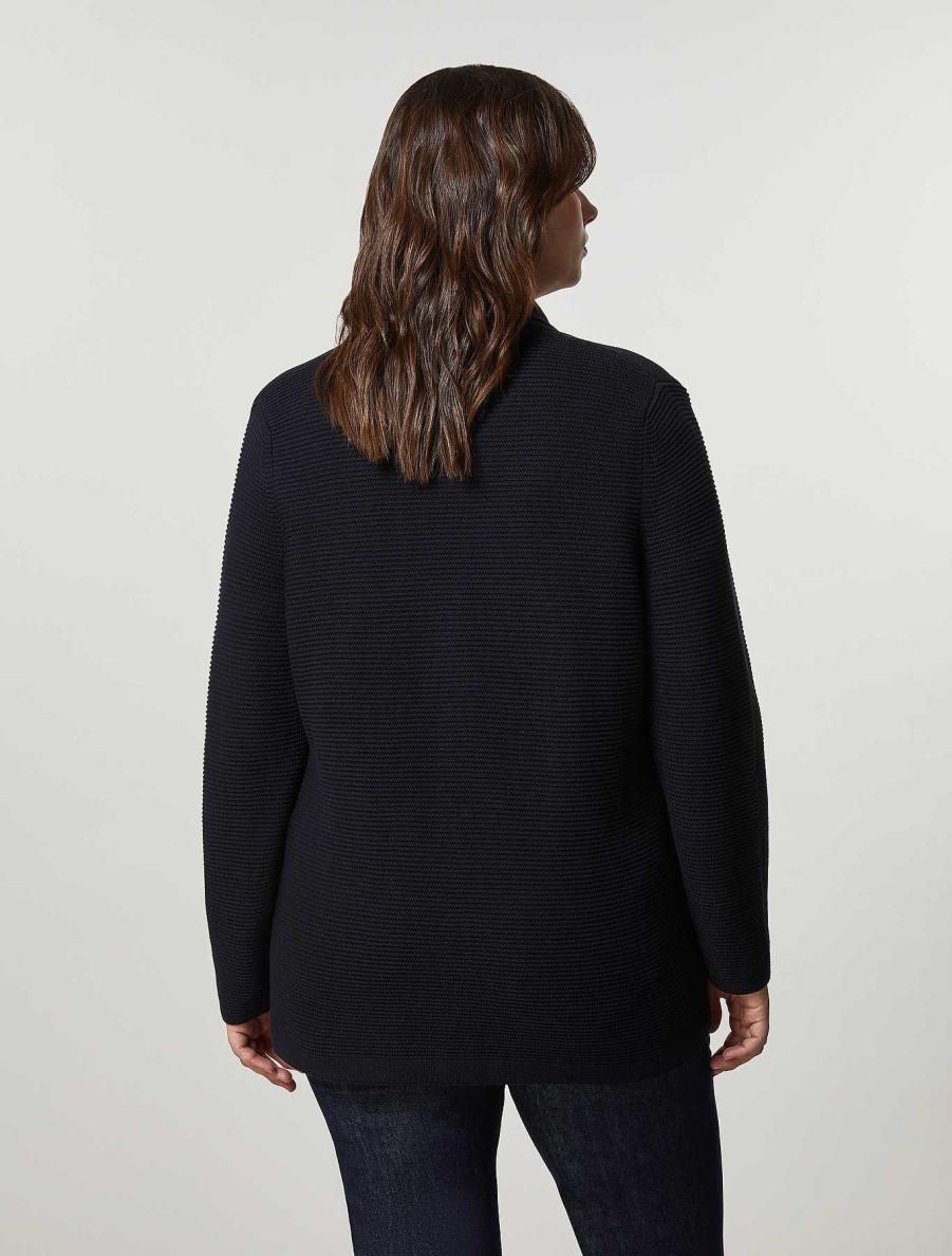 Knitwear | Marina Rinaldi Cotton Yarn Bomber Jacket