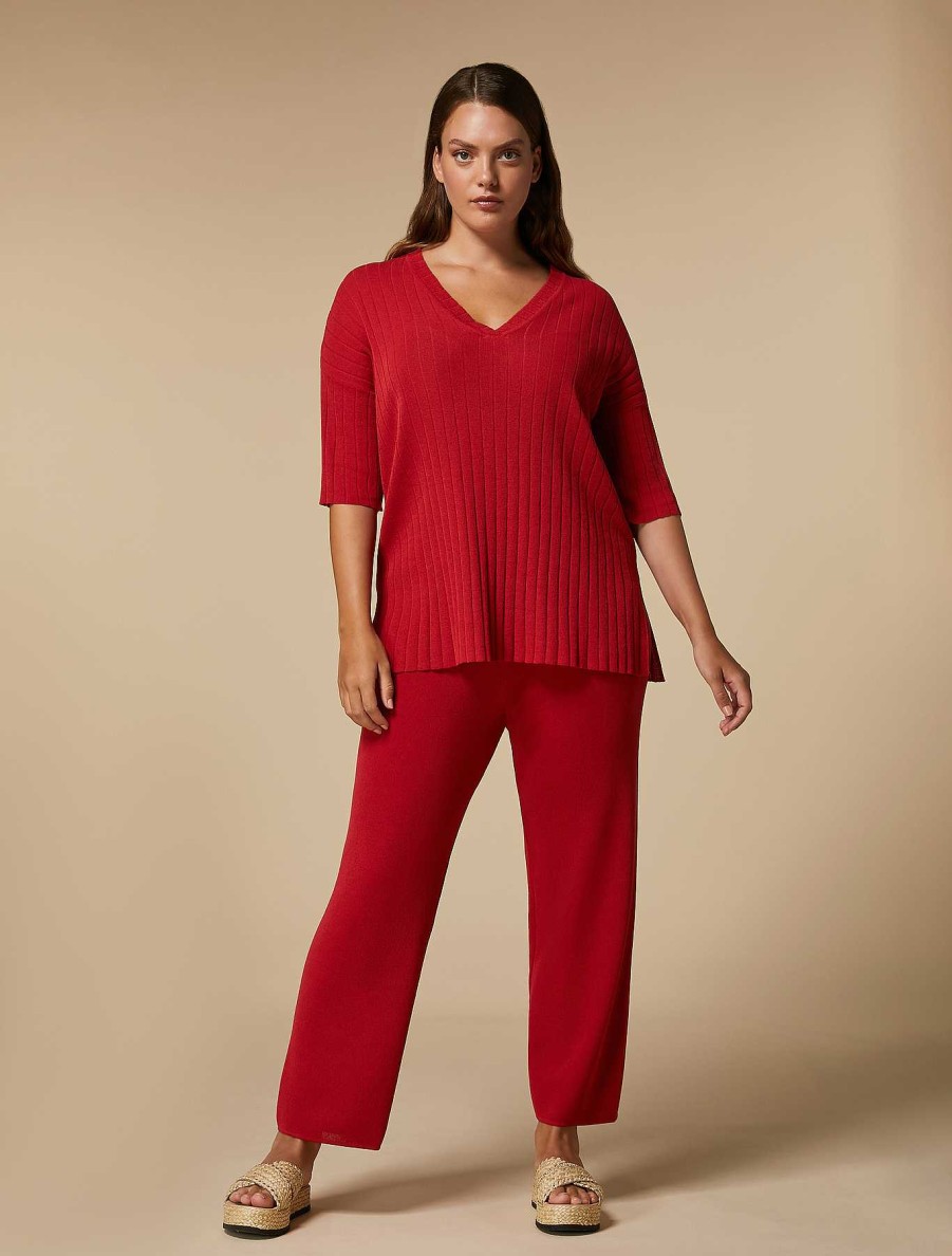 Trousers | Marina Rinaldi Viscose Crepe Trousers