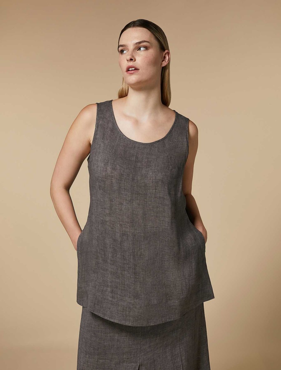 Tops & T-Shirts | Marina Rinaldi Linen Top