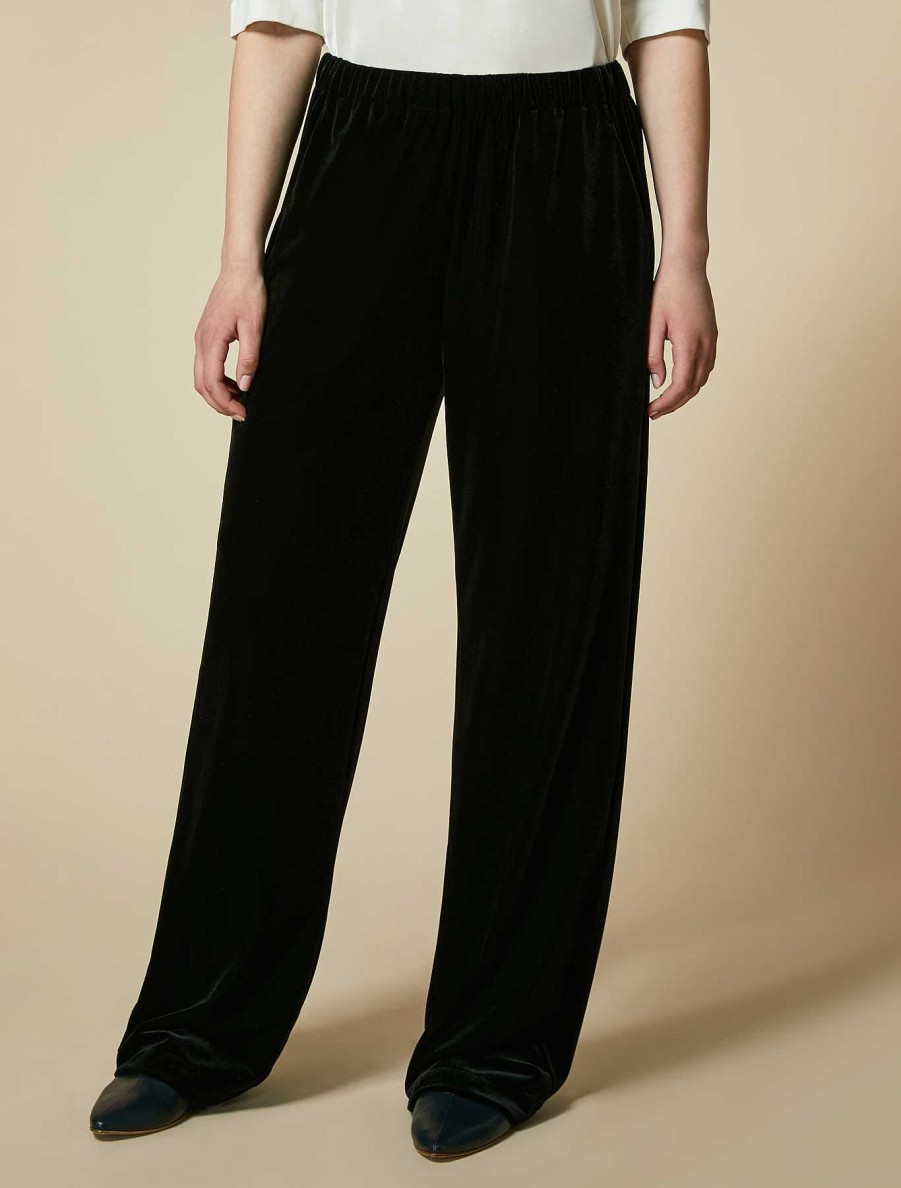 Trousers | Marina Rinaldi Velvet Jersey Trousers