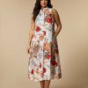 Dresses | Marina Rinaldi Embroidered Poplin Dress