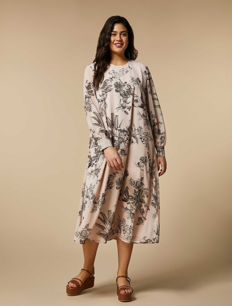 Dresses | Marina Rinaldi Printed Georgette Dress