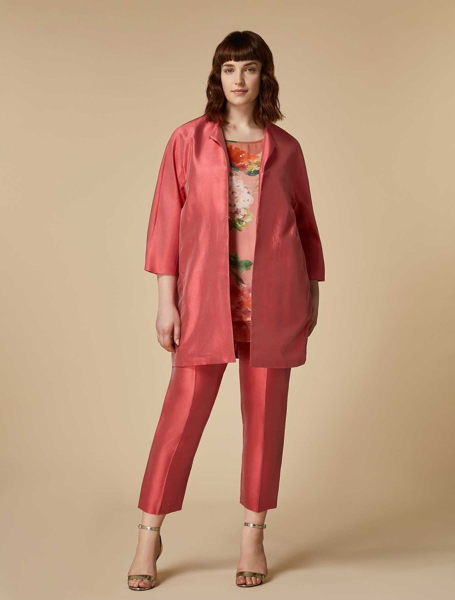 Formal Suits | Marina Rinaldi Silk Shantung Duster Coat