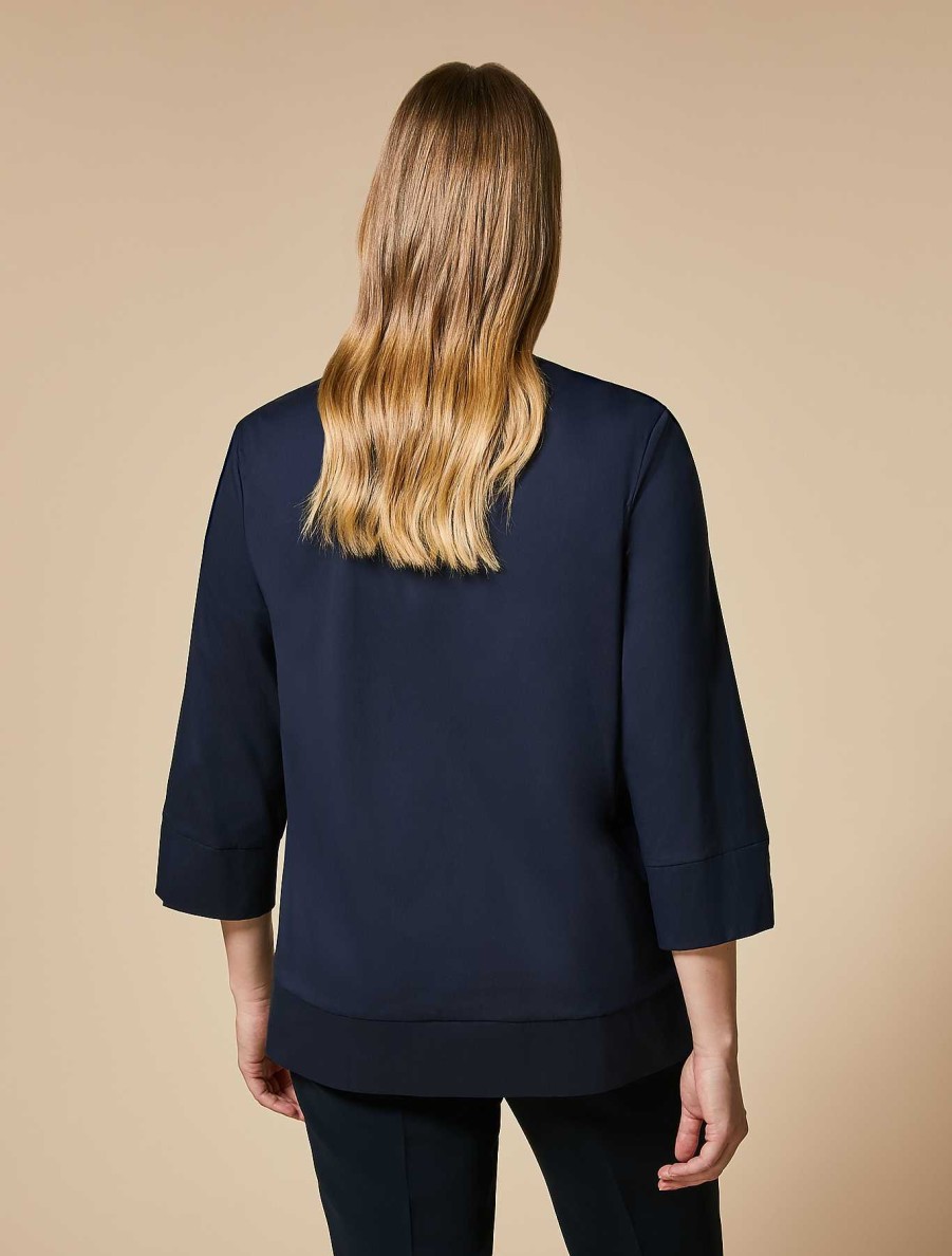 Blouses & Shirts | Marina Rinaldi Cotton-Blend Poplin Shirt