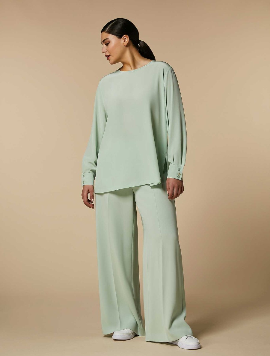 Trousers | Marina Rinaldi Triacetate Cady Palazzo Trousers