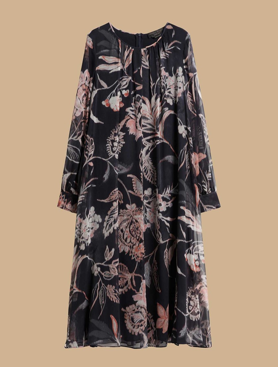 Dresses | Marina Rinaldi Long Printed Georgette Dress