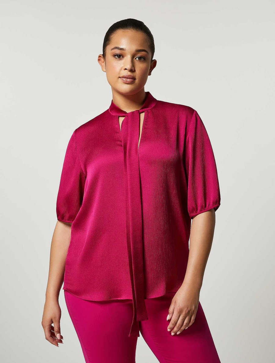 Blouses & Shirts | Marina Rinaldi Hammered Satin Blouse