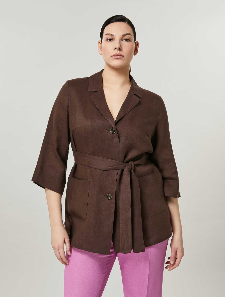 Blouses & Shirts | Marina Rinaldi Linen Fabric Jacket