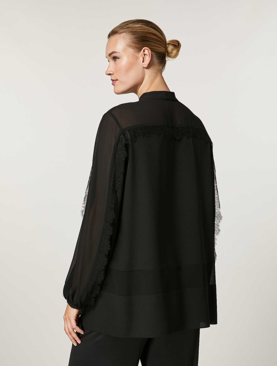 Blouses & Shirts | Marina Rinaldi Blouse With Lace Inserts