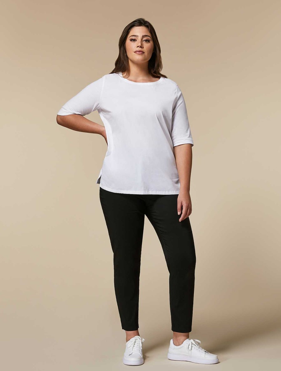 Trousers | Marina Rinaldi Poplin Legging Trousers