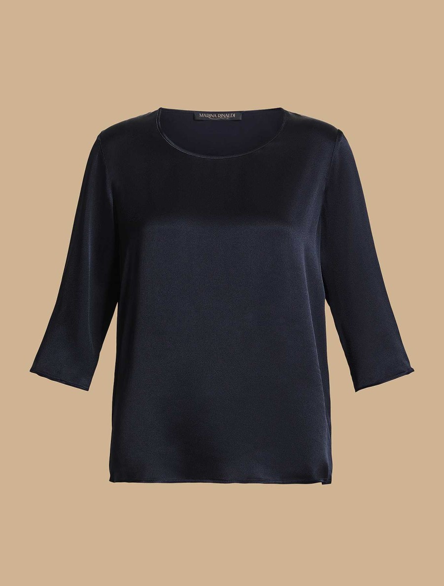 Blouses & Shirts | Marina Rinaldi Boxy Satin Blouse