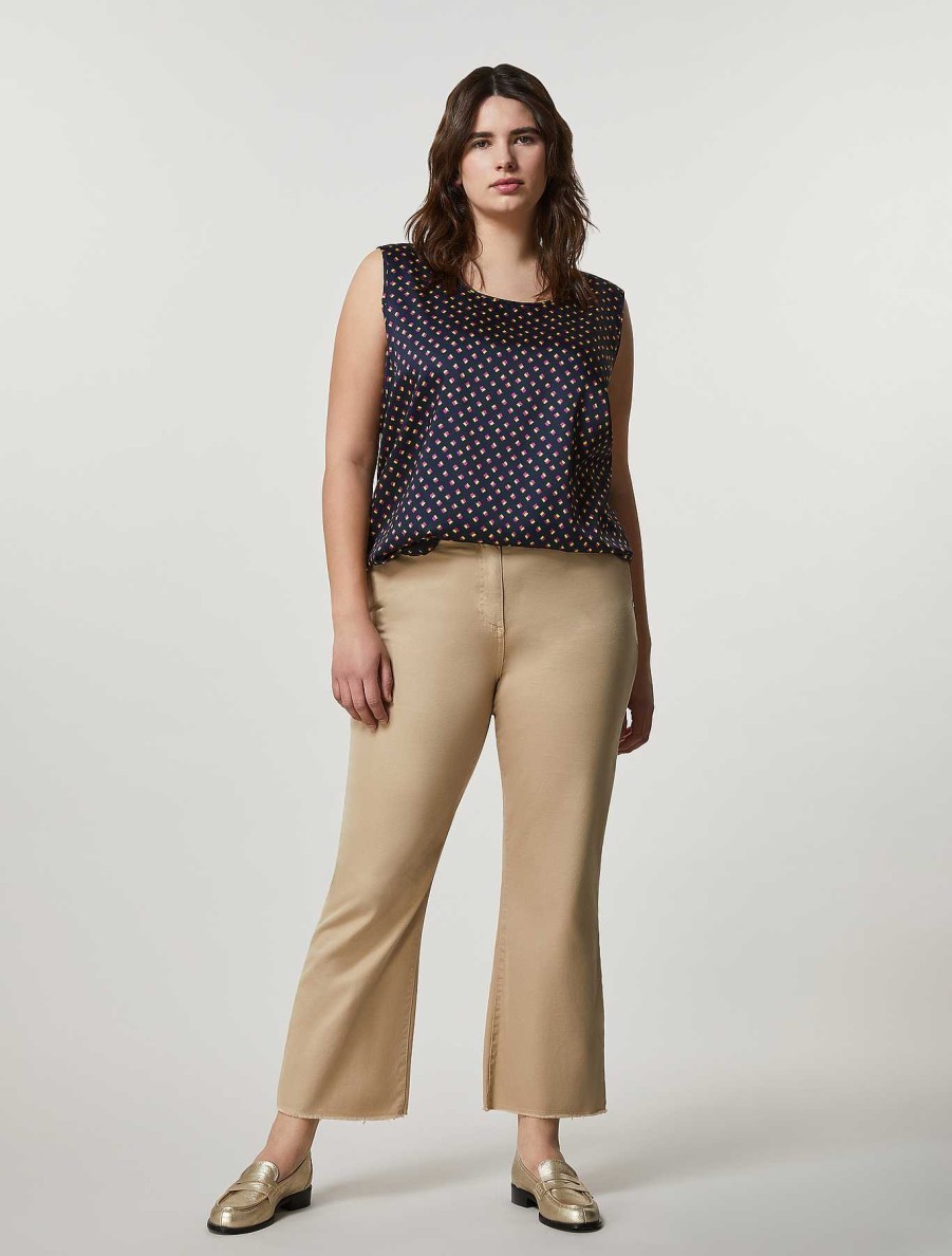 Trousers | Marina Rinaldi Cavalry Twill Cotton Trousers