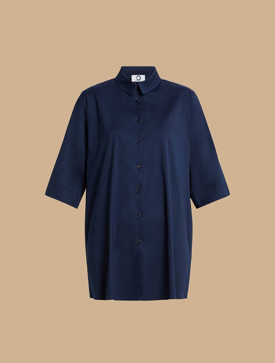 Blouses & Shirts | Marina Rinaldi Cotton-Blend Poplin Tunic