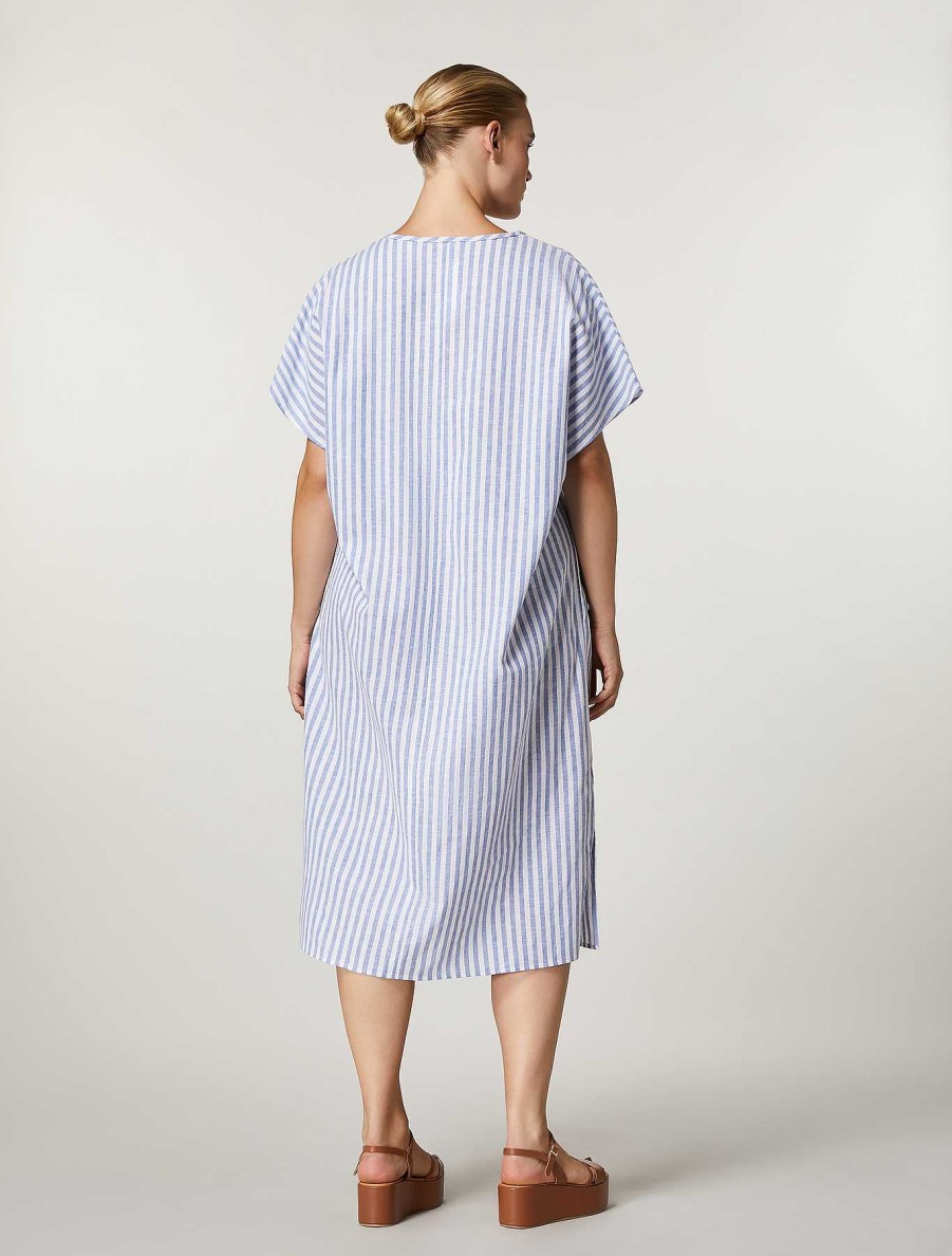 Dresses | Marina Rinaldi Linen And Cotton Canvas Dress