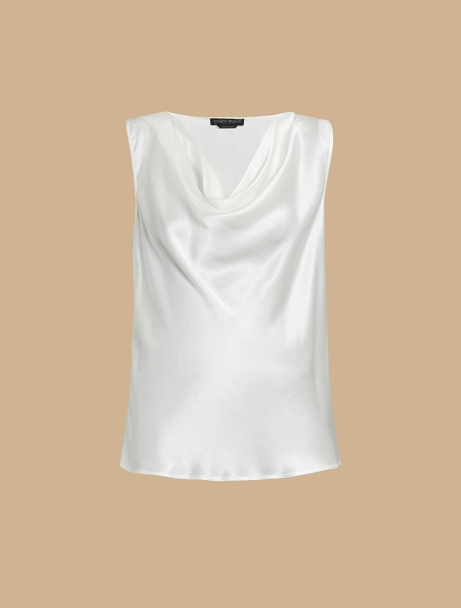 Blouses & Shirts | Marina Rinaldi Draped Satin Top