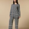 Trousers | Marina Rinaldi Jacquard Knit Fabric Trousers