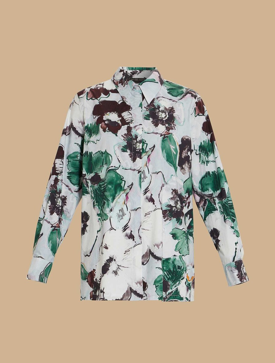 Blouses & Shirts | Marina Rinaldi Printed Poplin Shirt