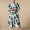 Dresses | Marina Rinaldi Printed Poplin Shirt Dress