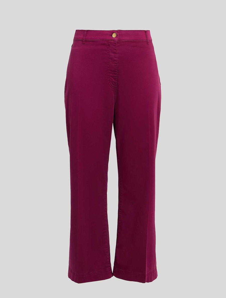 Trousers | Marina Rinaldi Cotton Satin Trousers