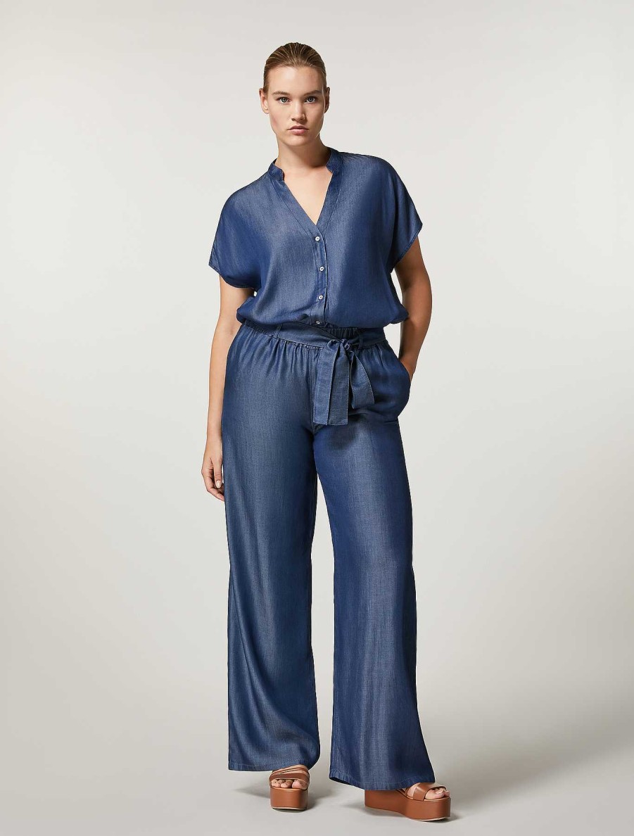 Trousers | Marina Rinaldi Twill Trousers