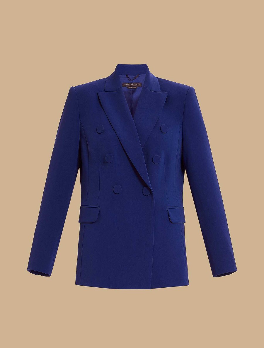 Formalwear | Marina Rinaldi Double-Breasted Triacetate Blazer Jacket