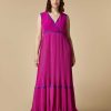 Dresses | Marina Rinaldi Long Pleated Georgette Dress