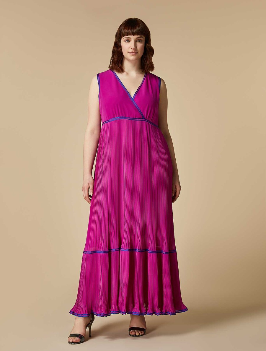 Dresses | Marina Rinaldi Long Pleated Georgette Dress