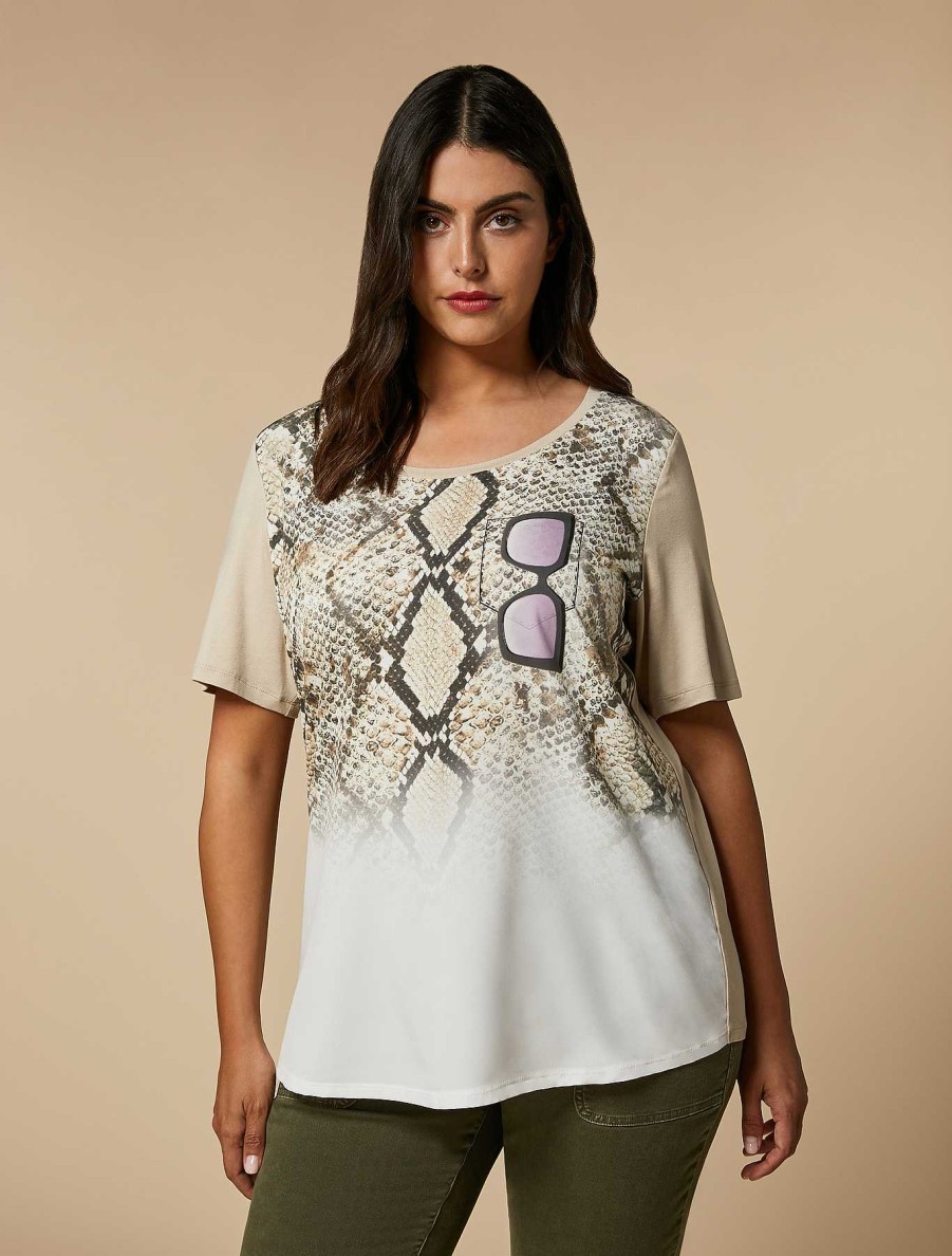 Tops & T-Shirts | Marina Rinaldi Jersey Print T-Shirt