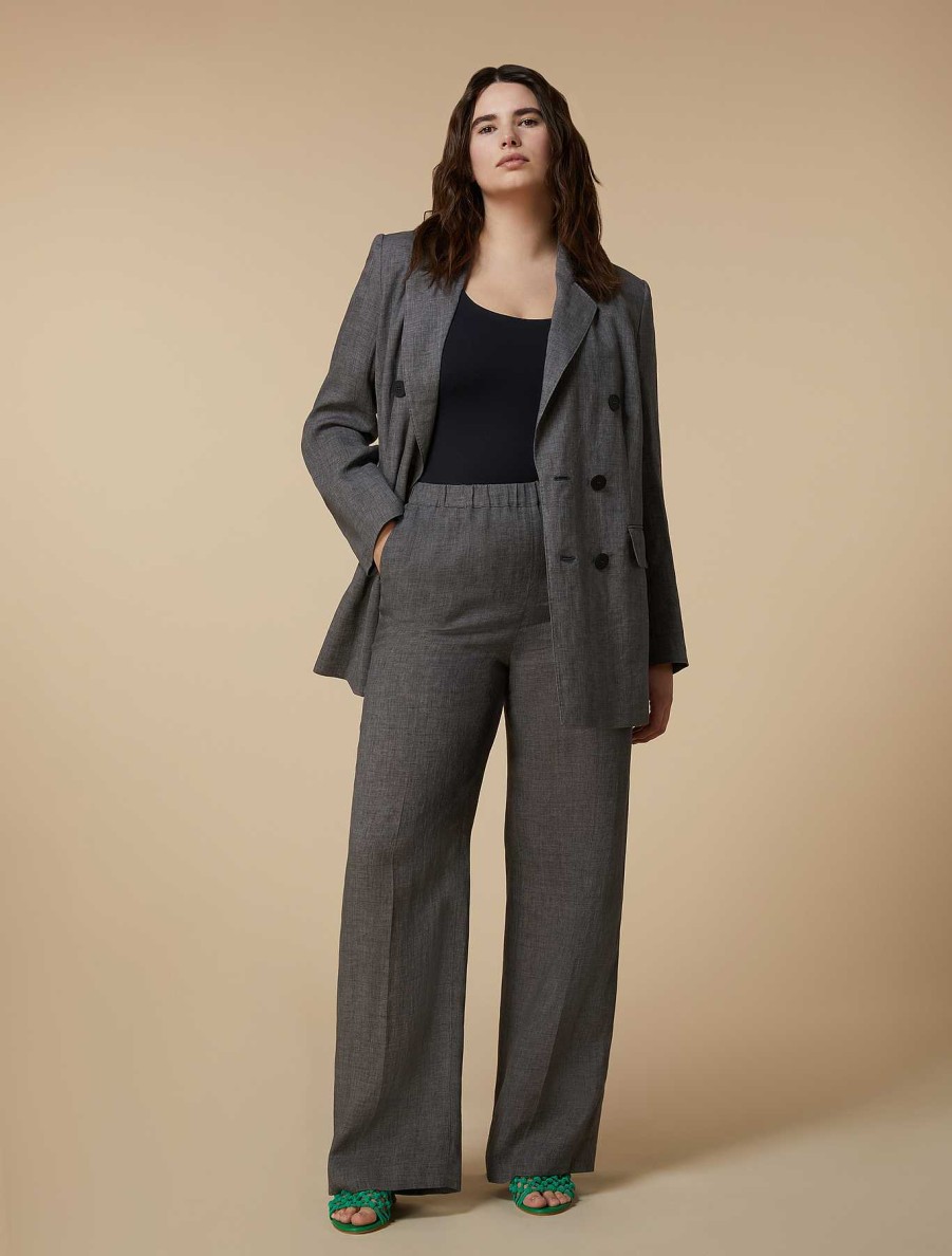 Trousers | Marina Rinaldi Lightweight Linen Trousers