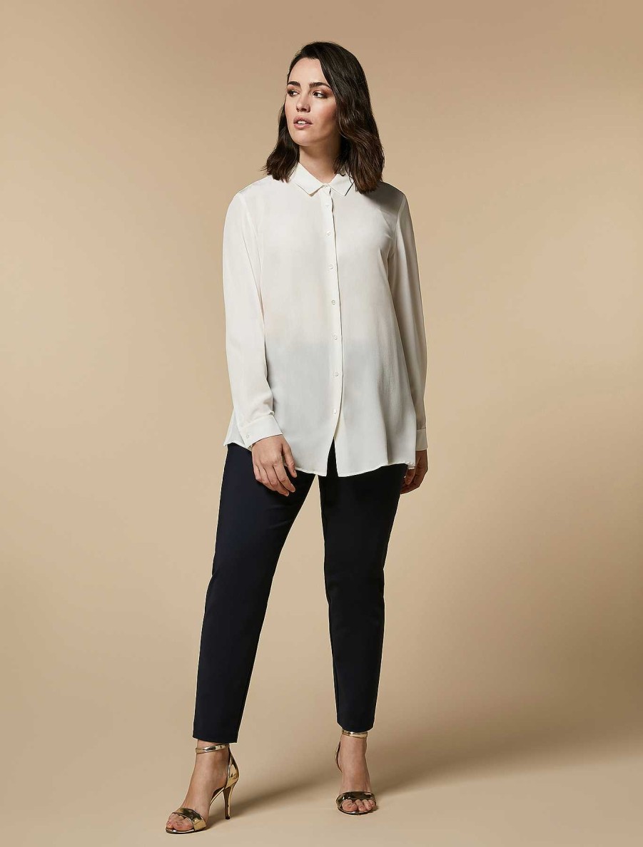 Trousers | Marina Rinaldi Cotton Canvas Slim Trousers