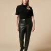 Trousers | Marina Rinaldi Slim-Fit Trousers In A Coated Fabric