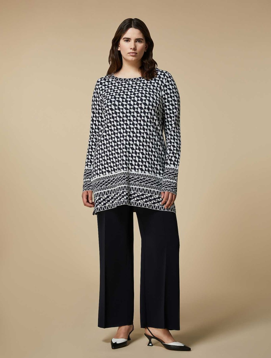 Trousers | Marina Rinaldi Triacetate Cady Wide Trousers