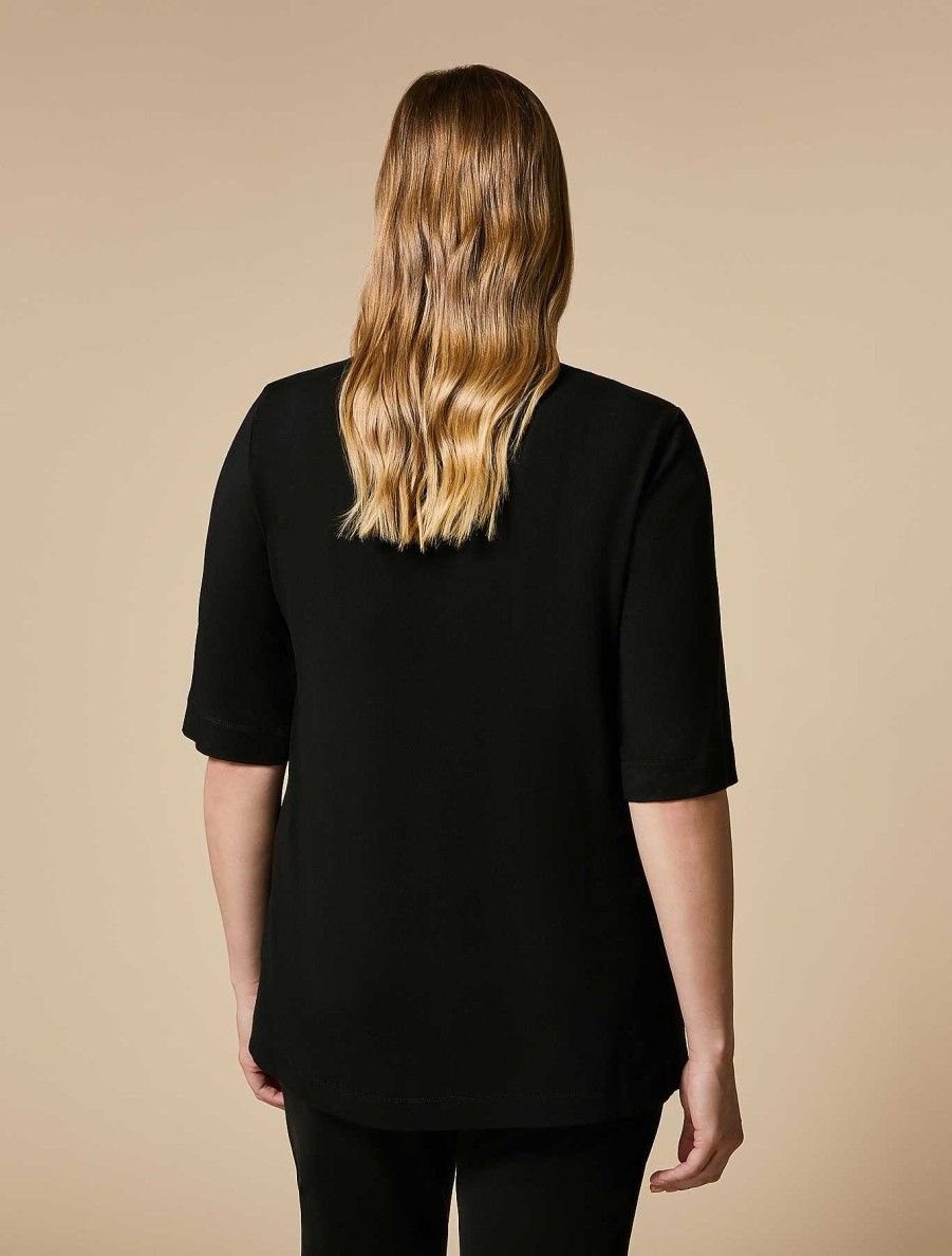 Tops & T-Shirts | Marina Rinaldi Silk And Jersey T-Shirt