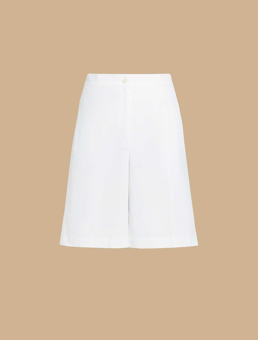 Trousers | Marina Rinaldi Stretch Cotton Bermuda Short