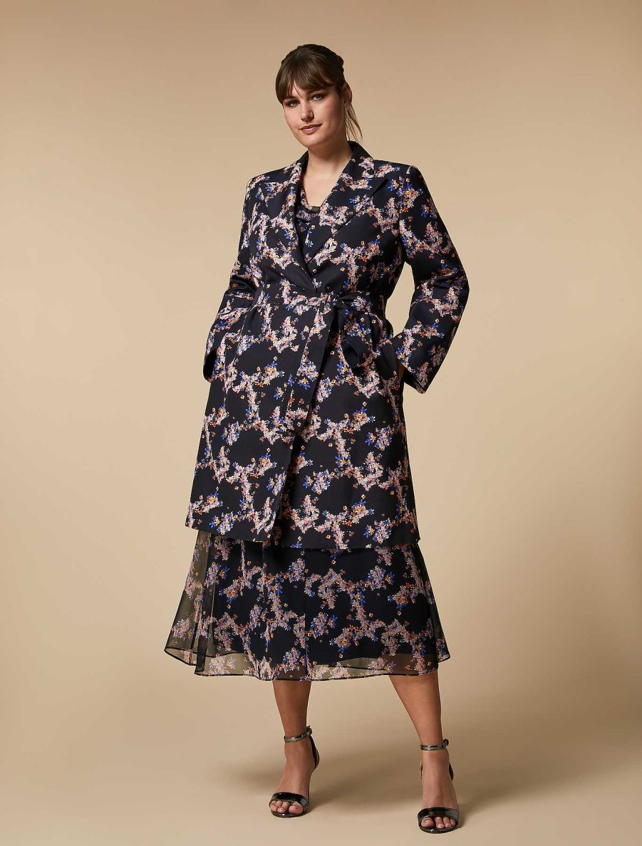 Coats & Trench Coats | Marina Rinaldi Printed Faille Duster Coat