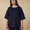 Tops & T-Shirts | Marina Rinaldi Embroidered Jersey Sweatshirt